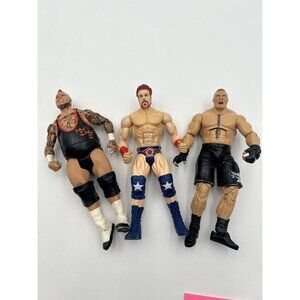 WWE WWF Lot Of 3 Men Wrestling Action Figures Brodus Clay Brock Cesnar Sheamus